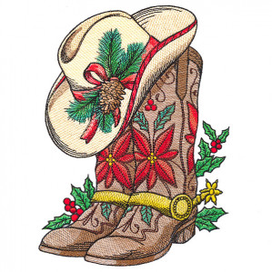 Christmas Boots and Hat Embroidery Design