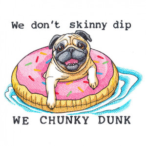 Pug Chunky Dunk embroidery