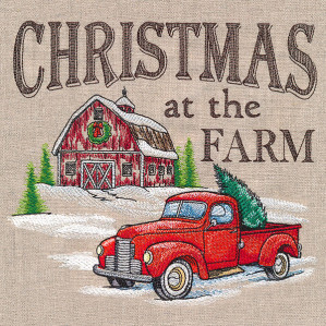 Christmas At the Farm Embroidery Design