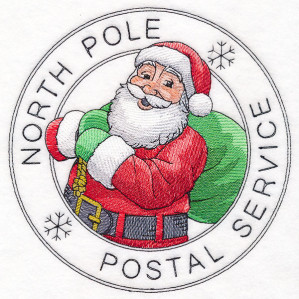 North Pole with Santa Embroidery Design