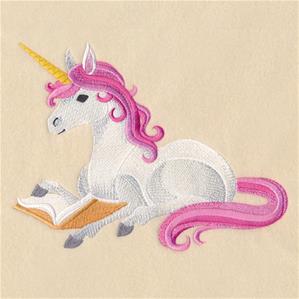 Reading Unicorn embroidery design