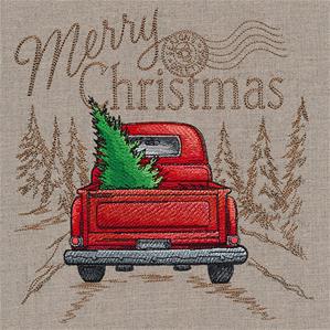 Merry Christmas Retro Truck