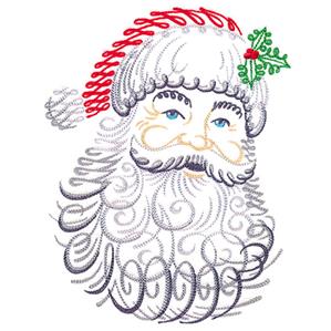 Santa silhouette embroidery design