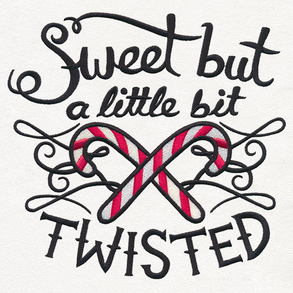 Sweet But a Little Twisted Christmas Embroidery Design