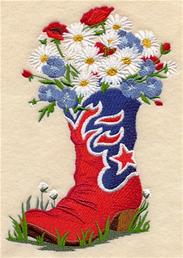 Red, White, and Blue Boot with Flowers 