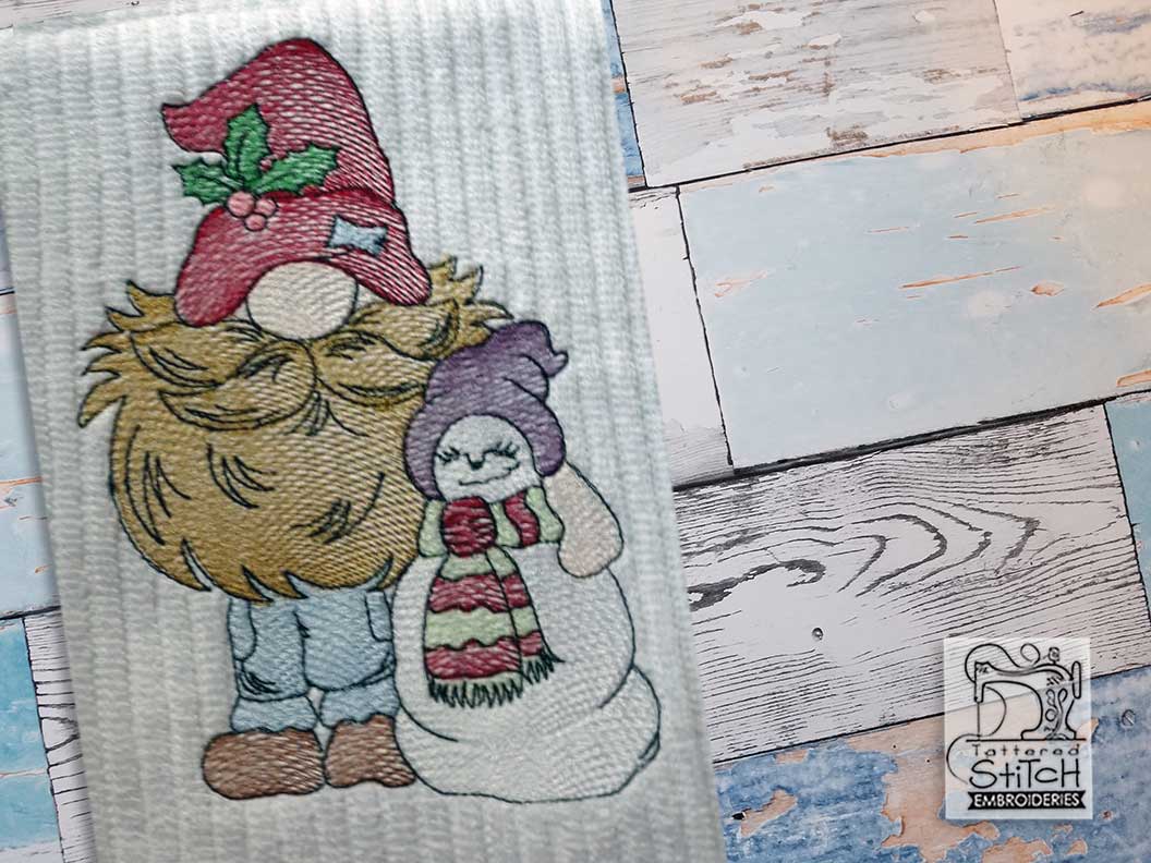 Winter Gnome with Snowman