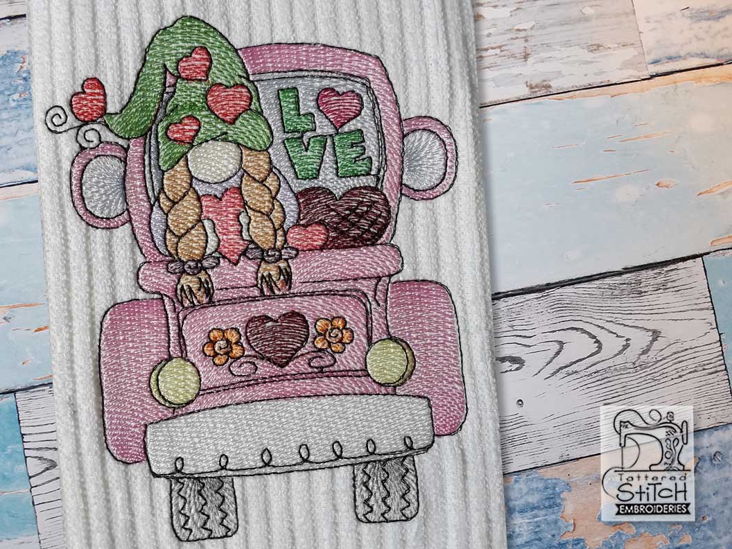 Valentine Gnome with truck