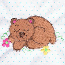 sleeping bear embroidery design