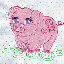 Baby Pig embroidery design