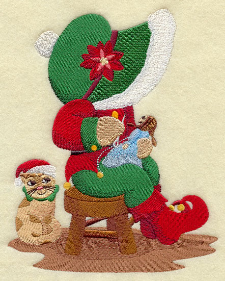 Sun Bonnet Sue Christmas Elf Embroidery Design