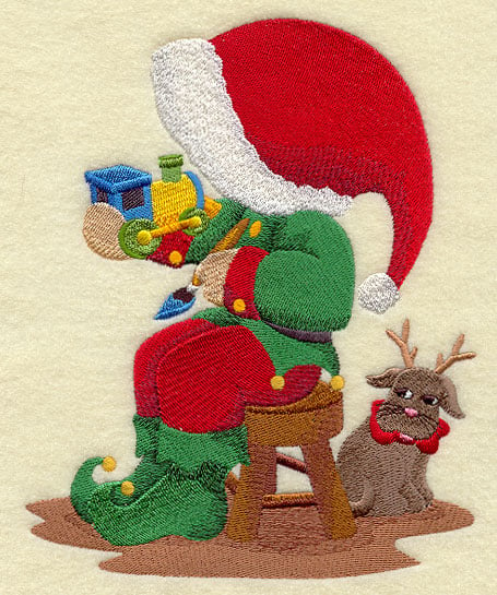 Fisherman Fred Christmas Elf embroidery design