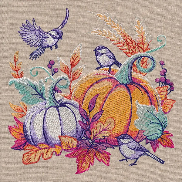 Fall pumpkin patch embroidery design