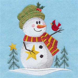 Holiday Snowman embroidery Design