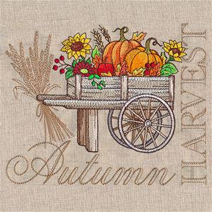 Autumn Harvest Wagon Embroidery design