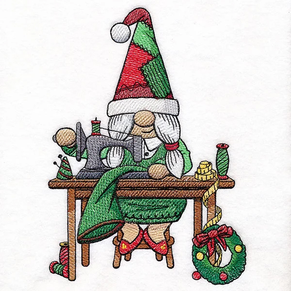 Mrs. Claus Gnome Sewing Embroidery Design